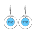 thumbnail image 1 of Just Clean And Simple Art Deco Fashion Earrings Dangle Hoop Jewelry Drop Circle, 1 of 3