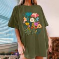 thumbnail image 1 of Fiudx Ofertas y Liquidaciones Camisetas Informales con Estampado de Flores para Mujer, Camisetas Extragrandes de Manga Corta, 1 of 7