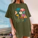 thumbnail image 1 of Fiudx Ofertas de La Semana Camisetas Informales con Estampado de Flores para Mujer, Camisetas Extragrandes de Manga Corta, 1 of 7