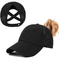 thumbnail image 2 of Casquette de Baseball pour Femmes avec Queue de Cheval Croisée, Séchage Rapide, en Maille, avec Trou pour Queue de Cheval, Ajustable, pour Voyage d'Été, 2 of 6