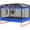 Black, Blue, variant on 6FT Rectangle Toddler Trampoline by LANGXUN, 5-in-1 Kids Mini Trampoline Featuring Safety Enclosure Net for Indoor & Outdoor Use