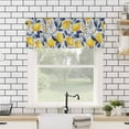 thumbnail image 4 of nqOlkjepod Yellow Lemon Farmhouse Short Window Curtain Valances, Blue Leaf Vintage Botanical Summer Spring Rod Pocket Kitchen Valances for Living Room Bedroom Bathroom Cafe, 1 Panel - 42" x 12", 4 of 8