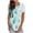 Green womens tops summer, variant on USSUMA Feather Print T-Shirts for Women Trendy Short Sleeve Flowy Tie Dye Basic Dressy Blouse Casual Tops Summer Crewneck Women's Tunics Plus Size Shirt 2022