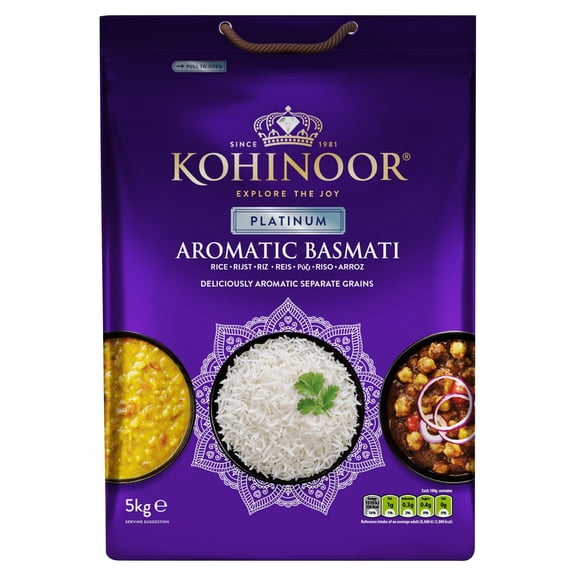 Kohinoor Platinum Basmati Rice 5kg, Imported from Britain