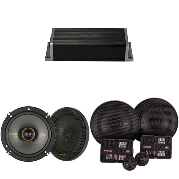 Kicker 47KEY2004 4-Channel DSP Smart Amp w/ 51KSS 5.25" & 6.5" Audio Upgrade Bundle