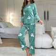 thumbnail image 3 of Perfectbot Womens Winter Warm Pajama Set Fleece Fuzzy Top and Pant Set Fall Loungewear Sleepwear, 3 of 7