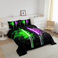 thumbnail image 3 of Erosebridal Green Lightsaber Bedding Comforter Set, Games Light Sword Down Comforter, Starry Sky Decor, 2pcs, 3 of 7