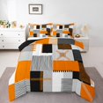 thumbnail image 1 of Erosebridal Patchwork Rectangle Bedding King Comforter Set,Geometry Stripe Bedding Sets King with Comforter,Abstract Artwork Decor,Reversible,Breathable,3-Piece, 1 of 7