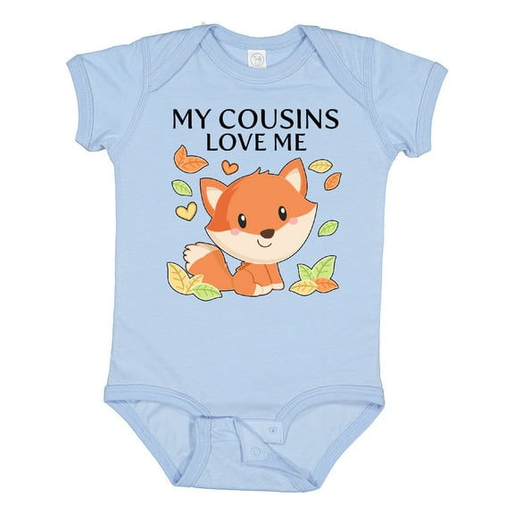 Inktastic My Cousins Love Me Little Fox Boys or Girls Baby Bodysuit