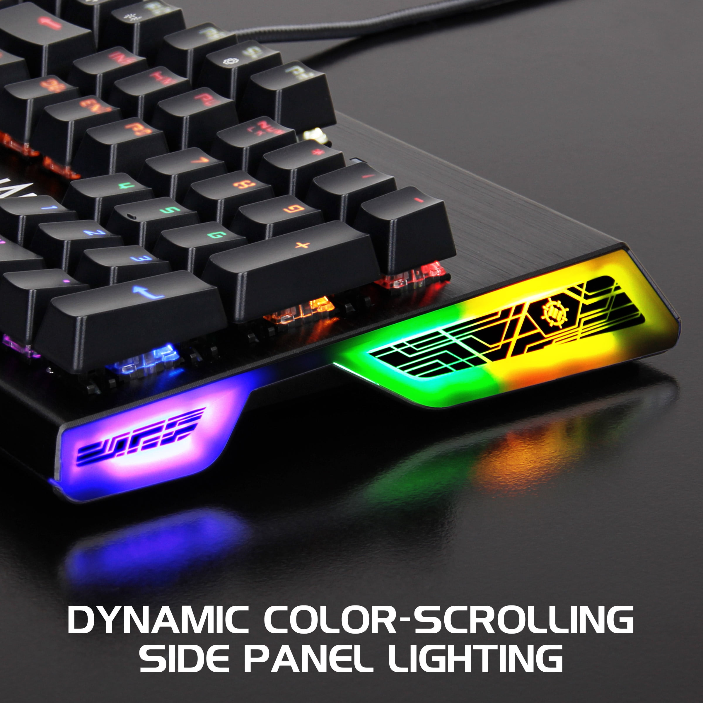 ENHANCE Optical Gaming Keyboard w/ Blue Tactile Mechanical Switches - Rainbow LED with 9 Effects