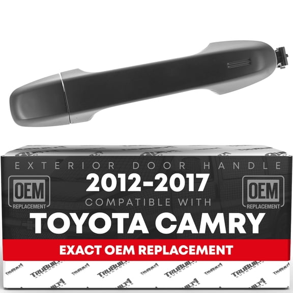Exterior Rear Driver or Passenger Door Handle - Compatible with 2012-2020 Toyota Yaris, Prius C, Camry, Auris, 86, C-HR; 2013-2015 Subaru BRZ; 2016 Scion FR-S, Scion iM - Primed Black - OEM 692110609