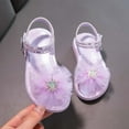 thumbnail image 6 of ZHOGXU Toddler Girls Sandals With Adjustable Straps Sparkly Glitter Mesh Flower Design Comfortable Casual Party Shoes,Purple,3.5-4 Years, 6 of 9