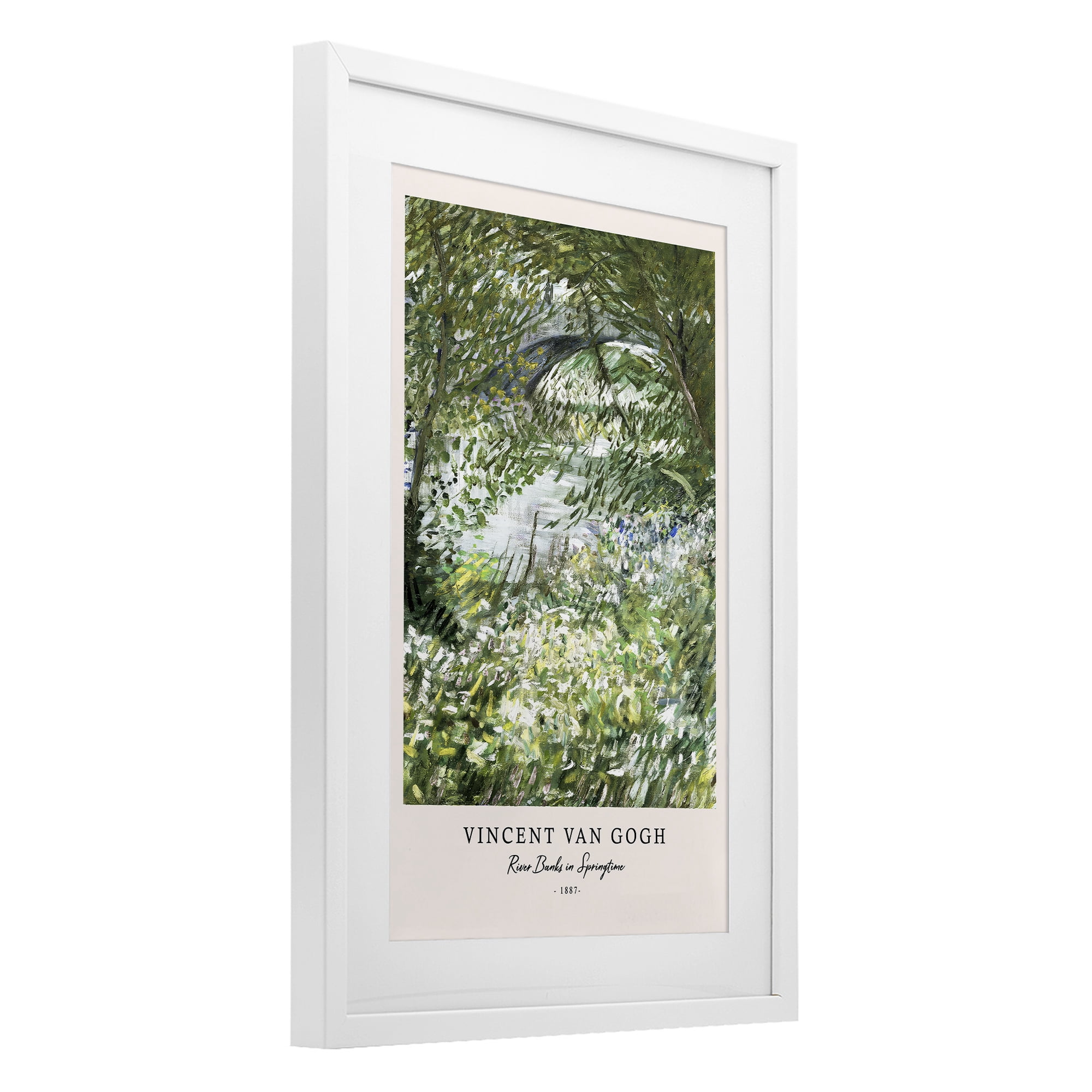 Stupell Industries Classic River Banks At Springtime White Framed Print Under Glass, design by Vintage Hustle