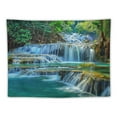thumbnail image 5 of Fenyluxe  Green Waterfall Tapestry Forest Water Stone River Scenic Tropical Jungle Trees Wild Plant Nature Landscape Wall Hanging Bedroom Living Room Hanging Decorative Blanket 50x40inch, 5 of 6