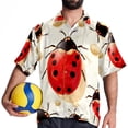 thumbnail image 4 of Seven Starred Ladybird Men's Short Sleeve Casual Printed Button Down Beach Shirts, 4 of 6