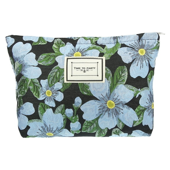 Canvas Makeup Bag Large Capacity Makeup Pouch Cosmetic Pouch Women Cosmetic Bags Black Blue