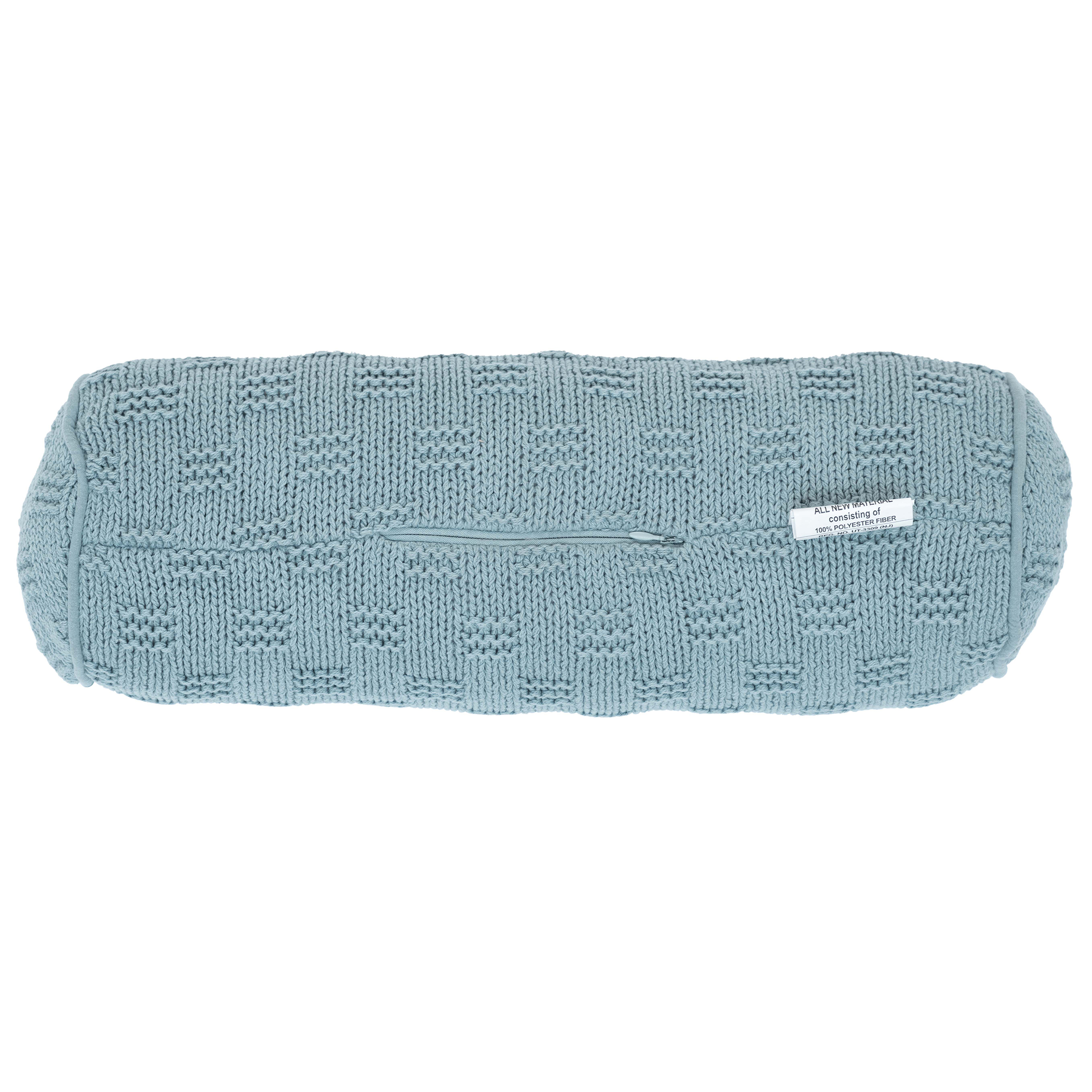Mainstays 6" x 18" Blue Cotton Knit Bolster Decorative Pillow