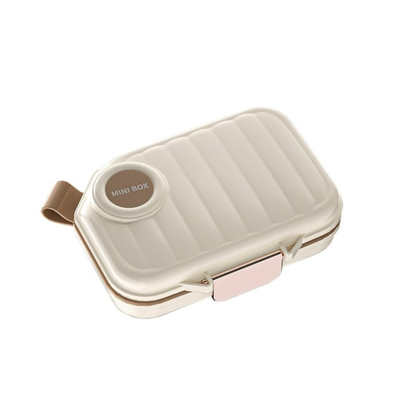 Portable 7 Day Pill Organizer, Weekly Medication Dispenser Reminder Box, Small Moisture Proof Travel Pill Case for Vitamins, Compact Pharmacy Container