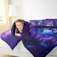 thumbnail image 4 of jejeloiu Jungle Animal Wolves Bedding Comforter Set,Galaxy Starry Sky Twin Comforter Sets,Purple Black Bedding Set For Girls Boys,Breathable Home Decor Reversible,2 Pieces, 4 of 8