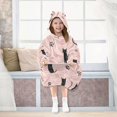 thumbnail image 7 of Wearable Blanket with Sleeves and Pocket Oversized Hooded Sweatshirt 3-14 YR Black Cat and Cat's Paw S, 7 of 7