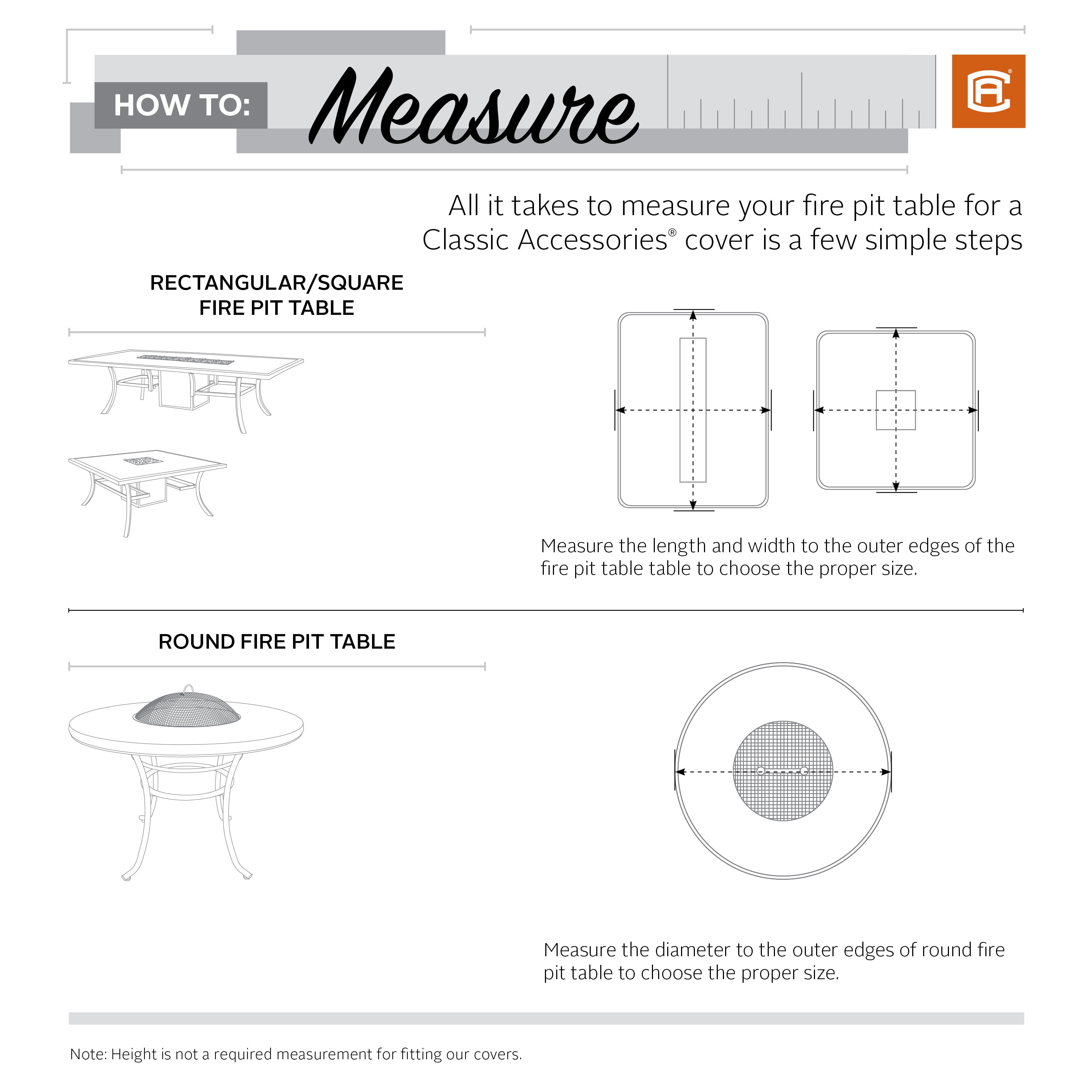 Classic Accessories Veranda™ 52" Square Fire Pit Table Cover