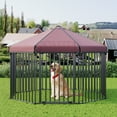 thumbnail image 1 of GloryStar Enclos pour Chien en Métal avec Cadre hexagonal Pliable, Entrée Verrouillable et Toit à Auvent Résistant aux Intempéries, 1 of 8