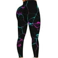 thumbnail image 2 of YUEHUA Women's Marble Print Honeycomb Yoga Leggings, Tummy Control Butt Lifting Pants, High Waist Compression Workout Tights, 2 of 6