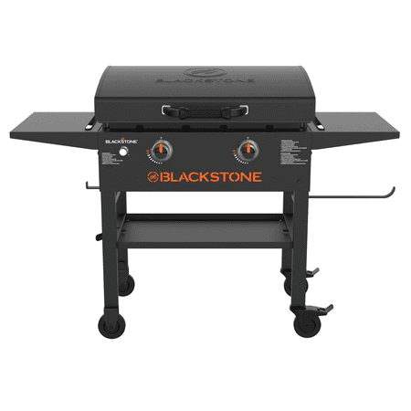 Blackstone Original Outdoor Griddle, 2-Burner 28" Flat Top Grill with Hood and Wheels, Black