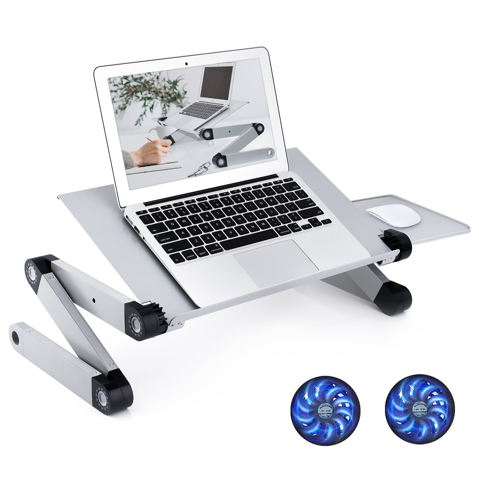 Adjustable Laptop Stand Desk Laptop Tablet Bed PC Holder Notebook W/ Mouse Tray