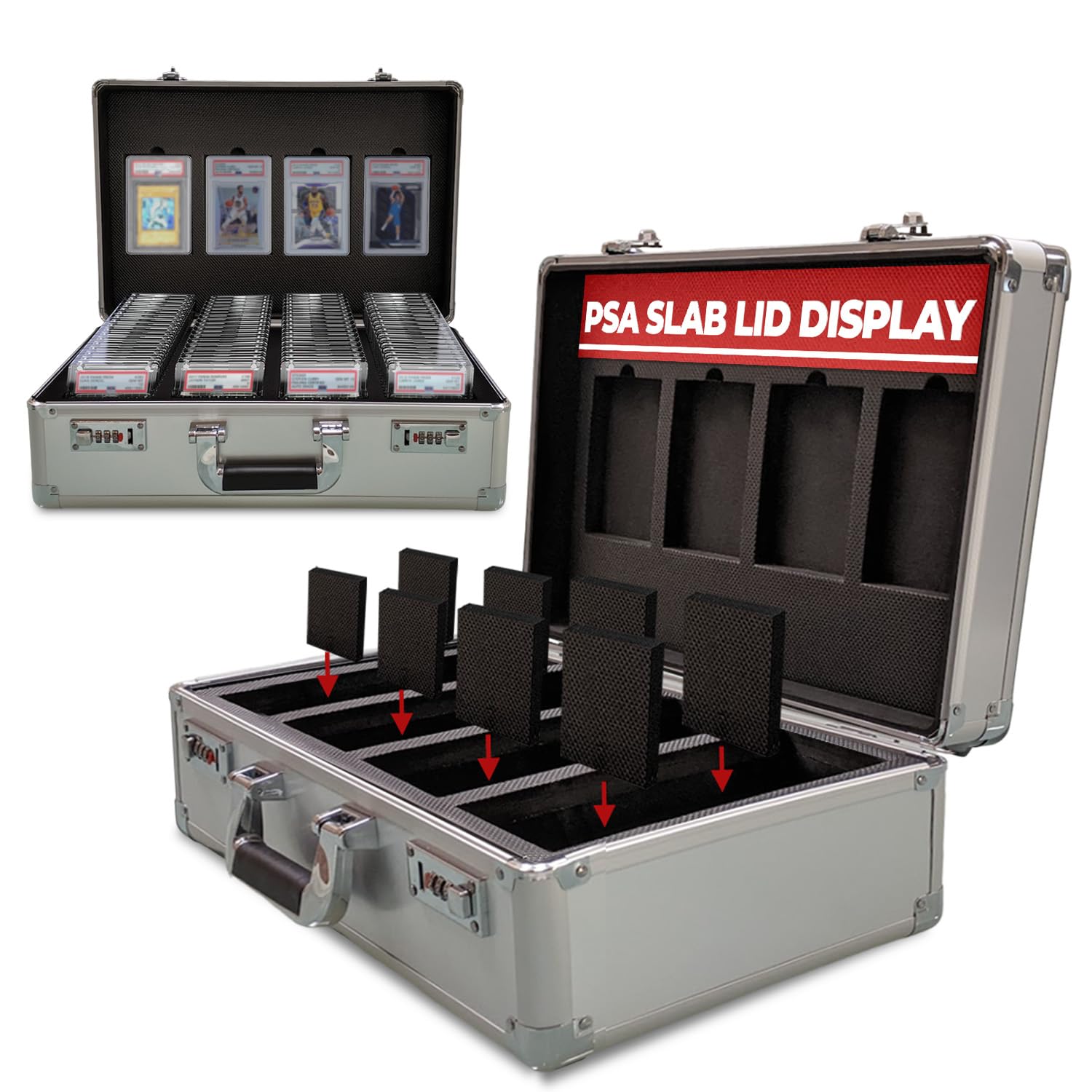 Trading Card Protector Case Silver 4-Row Graded Box - Protective Case For Trading  Cards, Collectible Card Organizer Sports Card Storage
