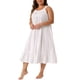 thumbnail image 4 of Camisón sin mangas de talla grande para mujer Agnes Orinda, con tirantes anchos, vestido de noche plisado, ropa de dormir 1X blanca, 4 of 6