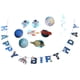 thumbnail image 3 of Bandera de cumpleaños espacial, traje de pancarta en espiral con planeta astronauta para decoraciones de fiesta, inserto para pastel, 3 of 8
