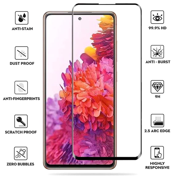 For Samsung Galaxy S20 FE 5D Curved Tempered Glass Screen Protector Black