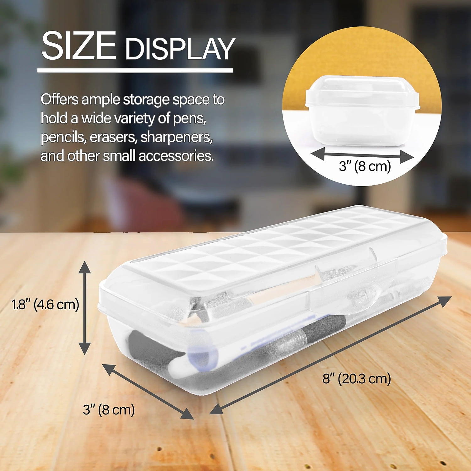 Bazic Plastic Latch Pencil Case Clear 12/Bundle (BAZ834-12)