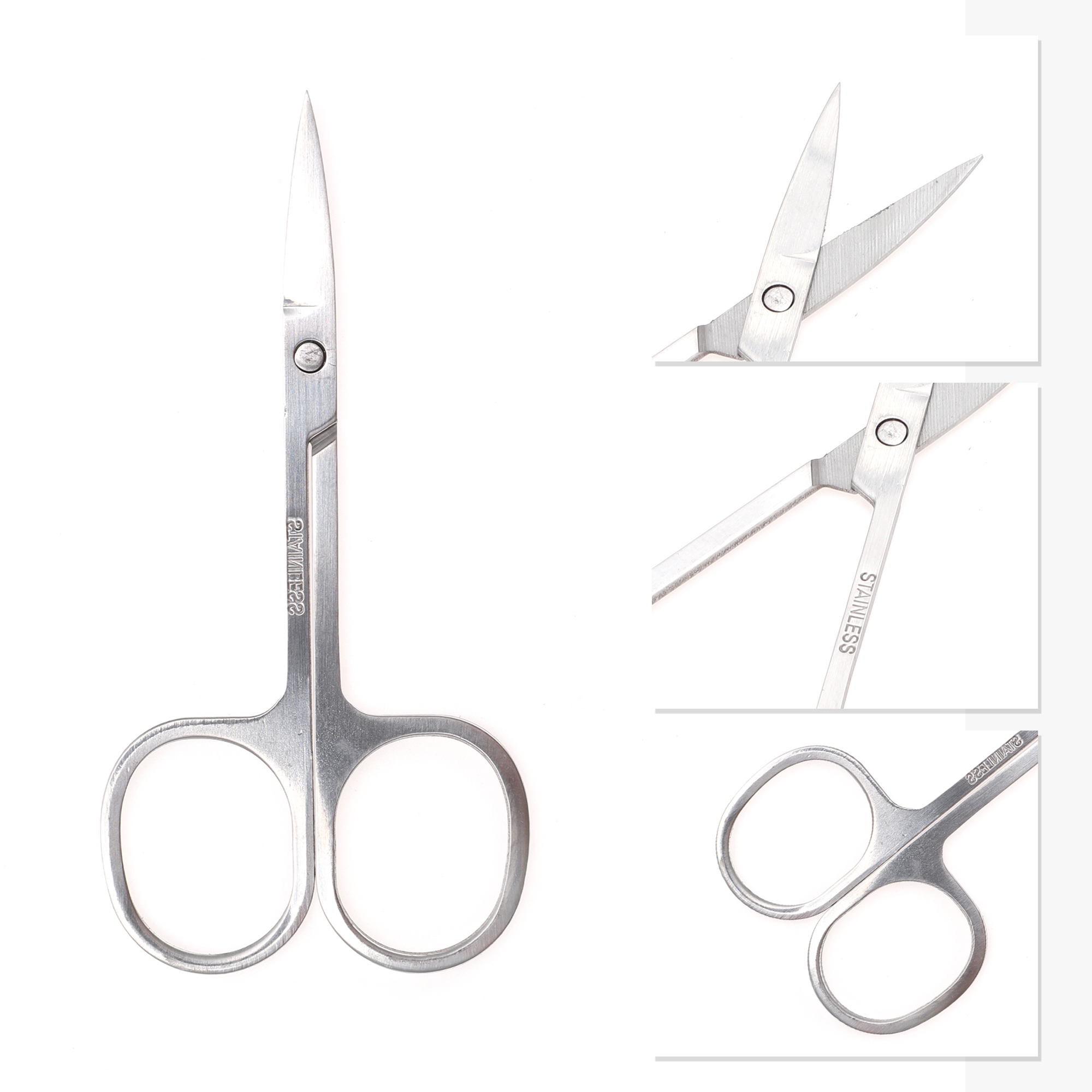 Unique Bargains 1 Pc 2.0A Scissors Eyebrow Trimmer Parlor Silver Tone