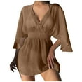 thumbnail image 1 of Paréos, Cache-Maillot pour Femmes en Dentelle Crochet à Col en V, Robe de Plage, Couvre-Maillots pour Maillots de Bain, 1 of 4