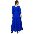 thumbnail image 5 of Bimba Women's 3/4 Sleeve Summer Cotton Maxi Dress Drawstring Waist, 5 of 7
