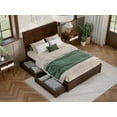 thumbnail image 4 of AFI Casanova Full Solid Wood Platform Bed with Panel Footboard and Storage Drawers, Walnut, 4 of 15