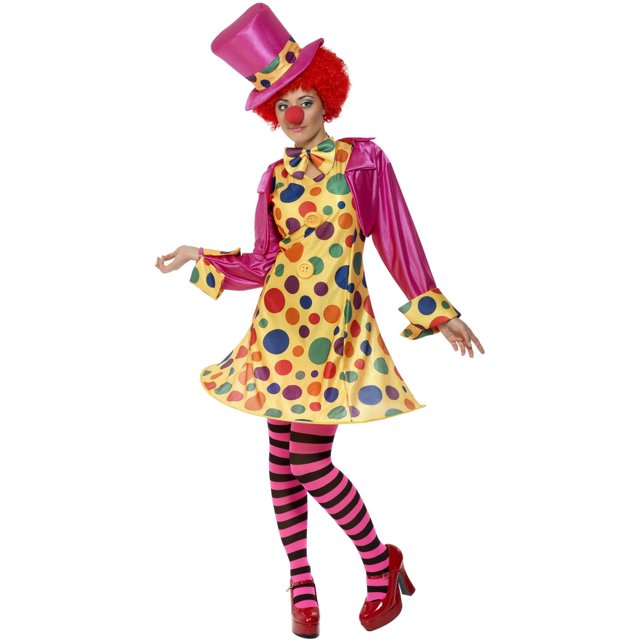 Disfraz de payaso Smiffys para mujer adulta, talla L 14-16, multicolor