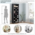 thumbnail image 6 of Euroco 30 Shoe Cubby Console, Entryway Shoe Cabinet with Multiple Storage Capacity, 74" Free Standing Tall Cabinet for Hallway, Living Room, Black, 6 of 7