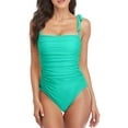 thumbnail image 1 of Charmo Women One Piece Monokini Swimsuits Tummy Control Ruched Bathing Suits, 1 of 6
