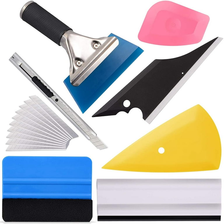 Car Auto Window Tint Tools Kit , 8 in 1 Vehicle Glass Protective Film Installing Tool Vinyl Film Tinting Squeegee Scraper Applicator Car Accessories