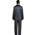 thumbnail image 3 of Mens Satin Pajamas Set Casual Sleepwear Loungewear Home Service Two-Piece Set L~3XL Plus, 3 of 5