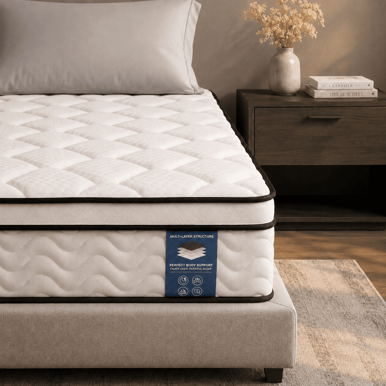Gravellaire 10" Twin Mattress in a Box, Gel Memory Foam and Pocket Spring Hybrid Mattress, Medium Comfort, Pressure Relief, Adult