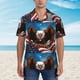 thumbnail image 2 of Balery Cartoon Bald Eagle USA Camisas hawaianas de manga corta para hombre, camisas playeras de corte holgado, camisas de vacaciones con botones,Medium, 2 of 7