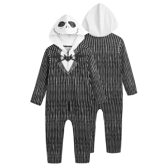 Disney Nightmare Before Christmas Jack Skellington Cosplay Hooded Coverall (Boys), Sizes 3T-5T