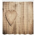 thumbnail image 3 of Ambesonne Valentines Day Shower Curtain, Rustic Heart Planks, 69"Wx75"L, Tan, 3 of 3