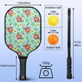 thumbnail image 3 of Pickleball Paddles Set,Pioneer Flower Floral Print Pattern Fiberglass Surface Pickleball Racket Set with 2 Indoor Outdoor Pickleball Balls and Pickleball Bag,Pickle-ball Equipment, 3 of 6