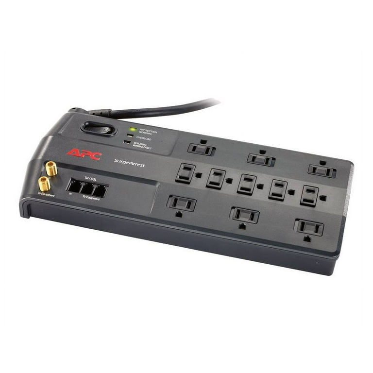 APC P11VT3 SurgeArrest Performance 11-Outlets Surge Suppressor - NEMA 5-15P - 3020 J - 120 V Input - 120 V AC Output - Modem/Fax/DSL, Cable Modem/Video Protection - 8 ft APC P11VT3 SurgeArrest Performance 11-Outlets Surge Suppressor - NEMA 5-15P - 3020 J - 120 V Input - 120 V AC Output - Modem/Fax/DSL, Cable Modem/Video Protection - 8 ft