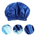 thumbnail image 4 of Gorro grande para el cuidado del cabello con gorro de satén para dormir de doble capa con banda elástica para mujer, 4 of 6